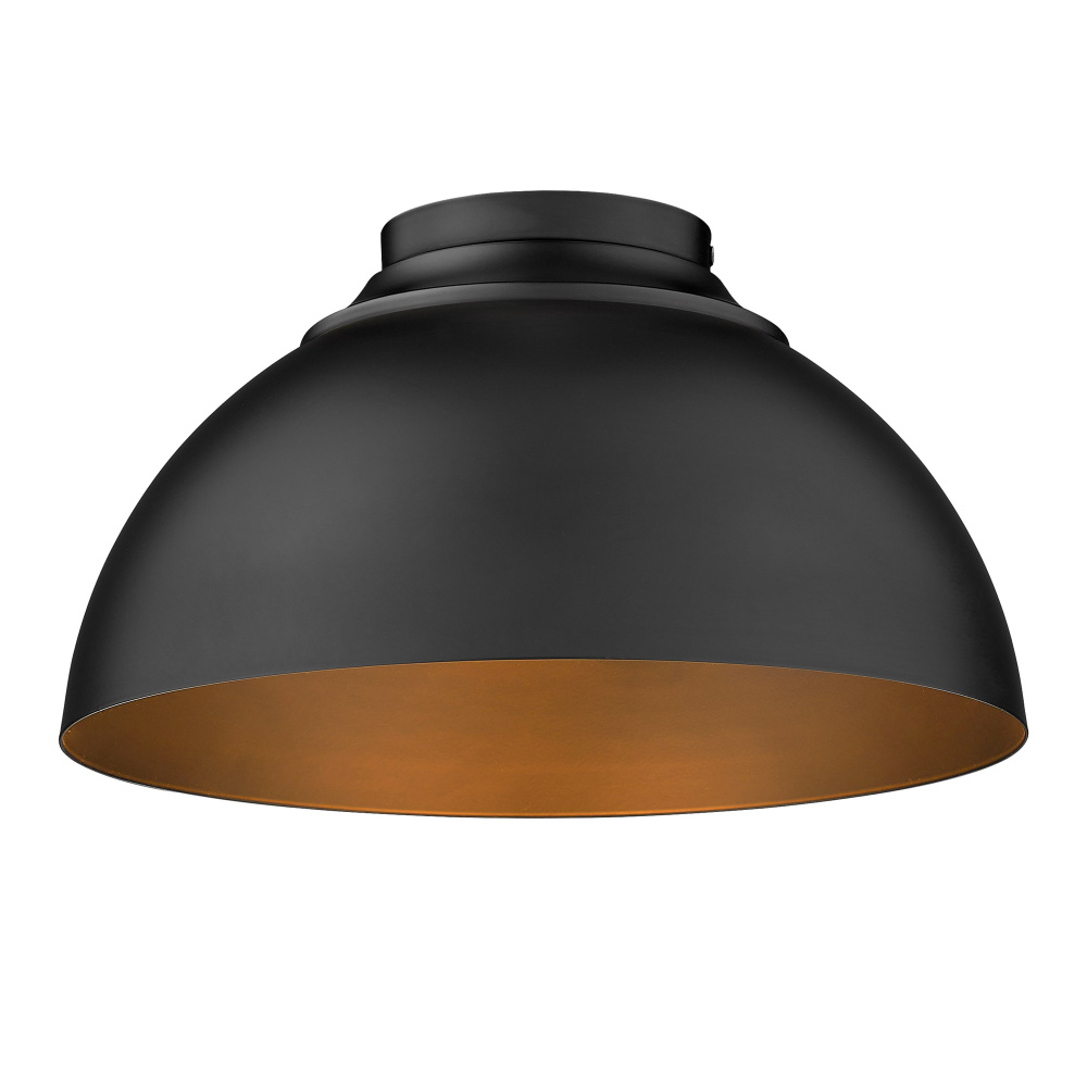 Yep by Golden Lighting Zoey 3-light Flush Mount in Matte Black